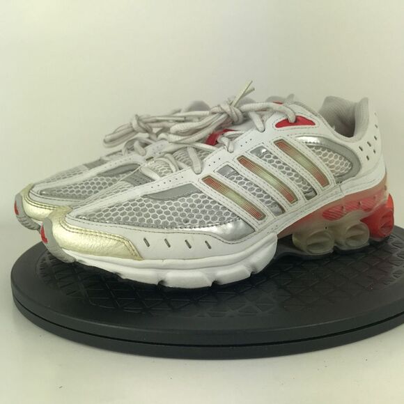 Adidas Bounce White/Red Athletic Running Shoes 381060 Women's Size 7 (6Y) - Picture 1 of 12